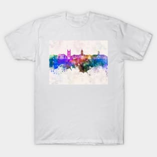 Columbia MO skyline in watercolor background T-Shirt